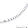 3mm Halsreif Omegareif Omegakette flach, 585 Gold Weißgold, Goldkette, 42cm