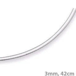 3mm Halsreif Omegareif Omegakette flach, 585 Gold Weißgold, Goldkette, 42cm