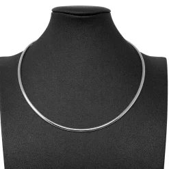 3mm Halsreif Omegareif Omegakette flach 750 Gold Weißgold Goldkette 45cm