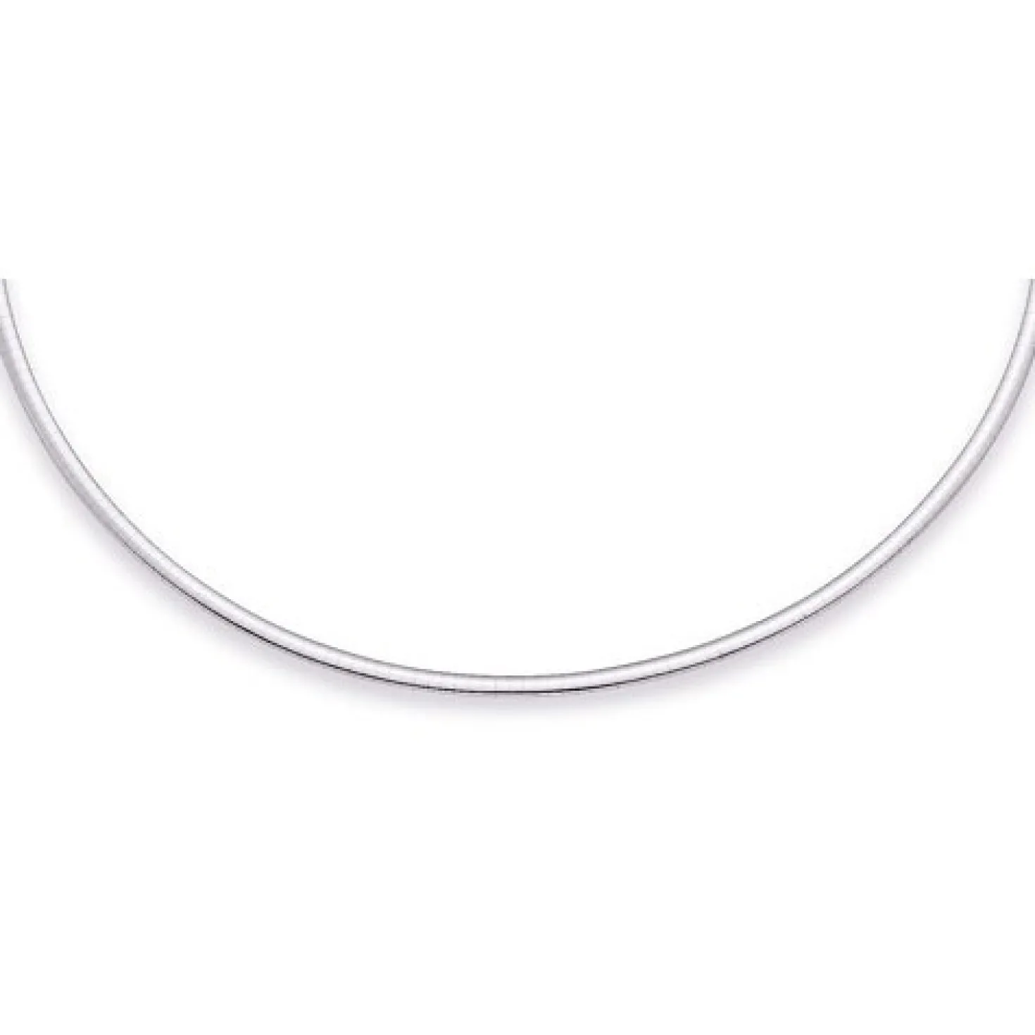 3mm Halsreif Omegareif Omegakette flach 750 Gold Weißgold Goldkette 45cm