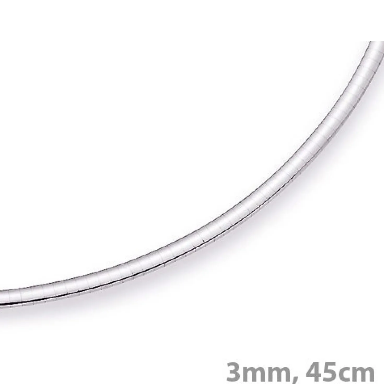 3mm Halsreif Omegareif Omegakette flach 750 Gold Weißgold Goldkette 45cm