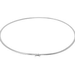 3mm Halsreif Omegareif Omegakette flach 750 Gold Weißgold Goldkette 45cm