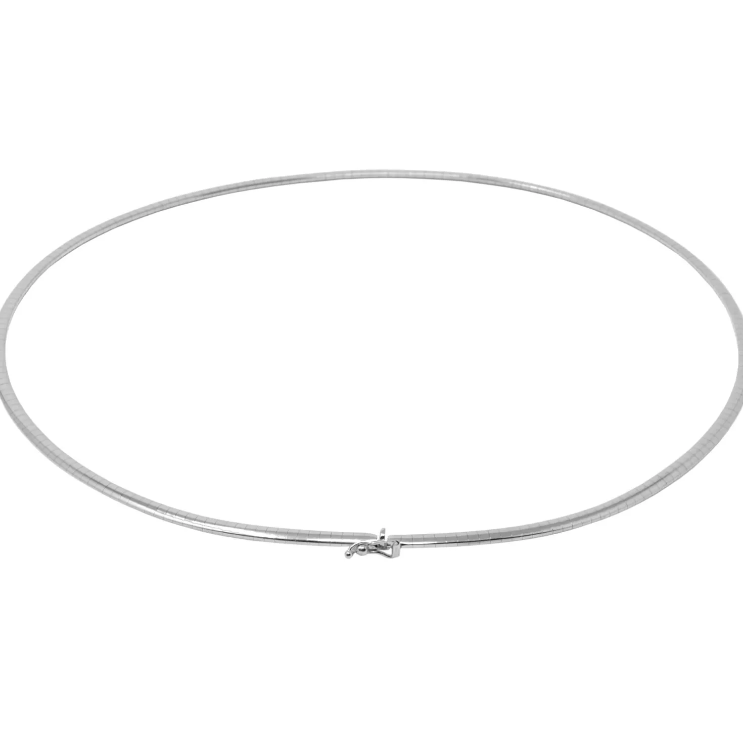 3mm Halsreif Omegareif Omegakette flach 750 Gold Weißgold Goldkette 45cm