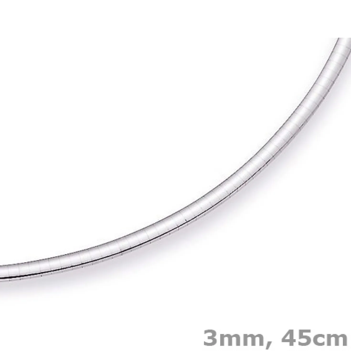 3mm Halsreif Omegareif Omegakette flach 585 Gold Weißgold Goldkette 50cm Damen