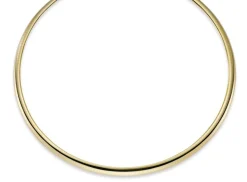6mm Halsreif Omegareif Omegakette, 585 Gold Gelbgold, flach, massiv, 45cm