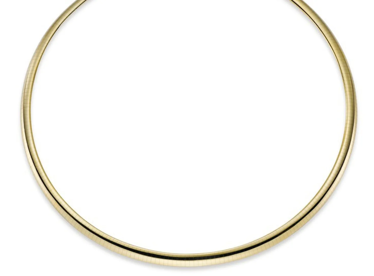 6mm Halsreif Omegareif Omegakette, 585 Gold Gelbgold, flach, massiv, 45cm