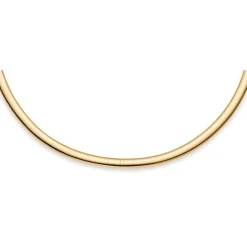 6mm Halsreif Omegareif Omegakette, 585 Gold Gelbgold, flach, massiv, 45cm