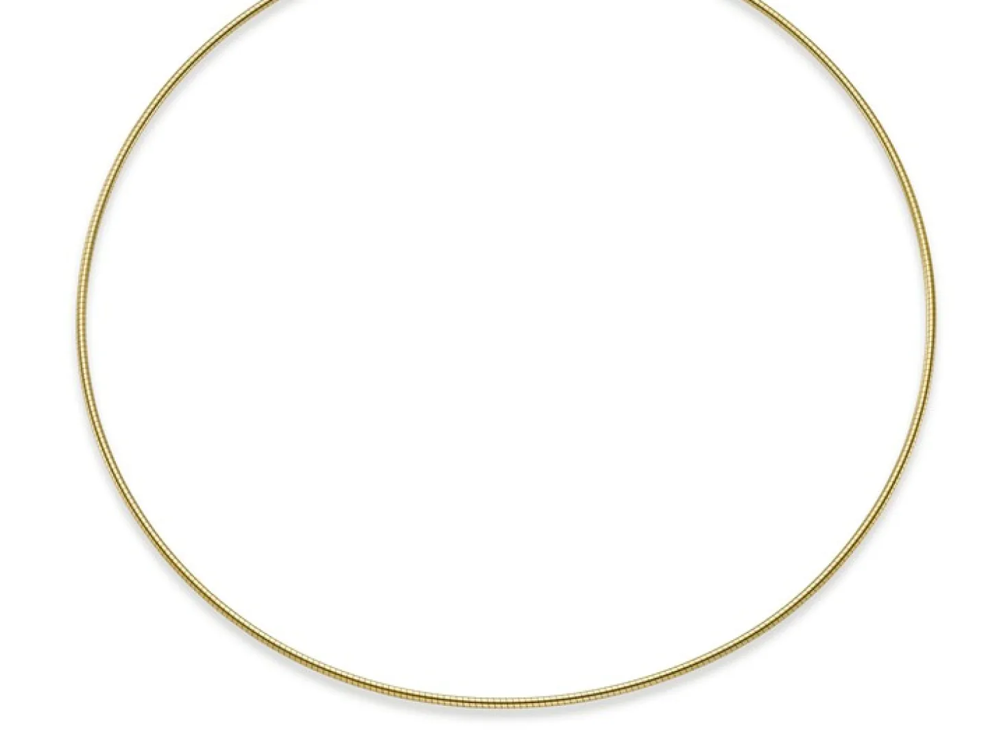 1,6mm Halsreif Omegareif Omegakette, 585 Gold Gelbgold, Goldkette, 50cm