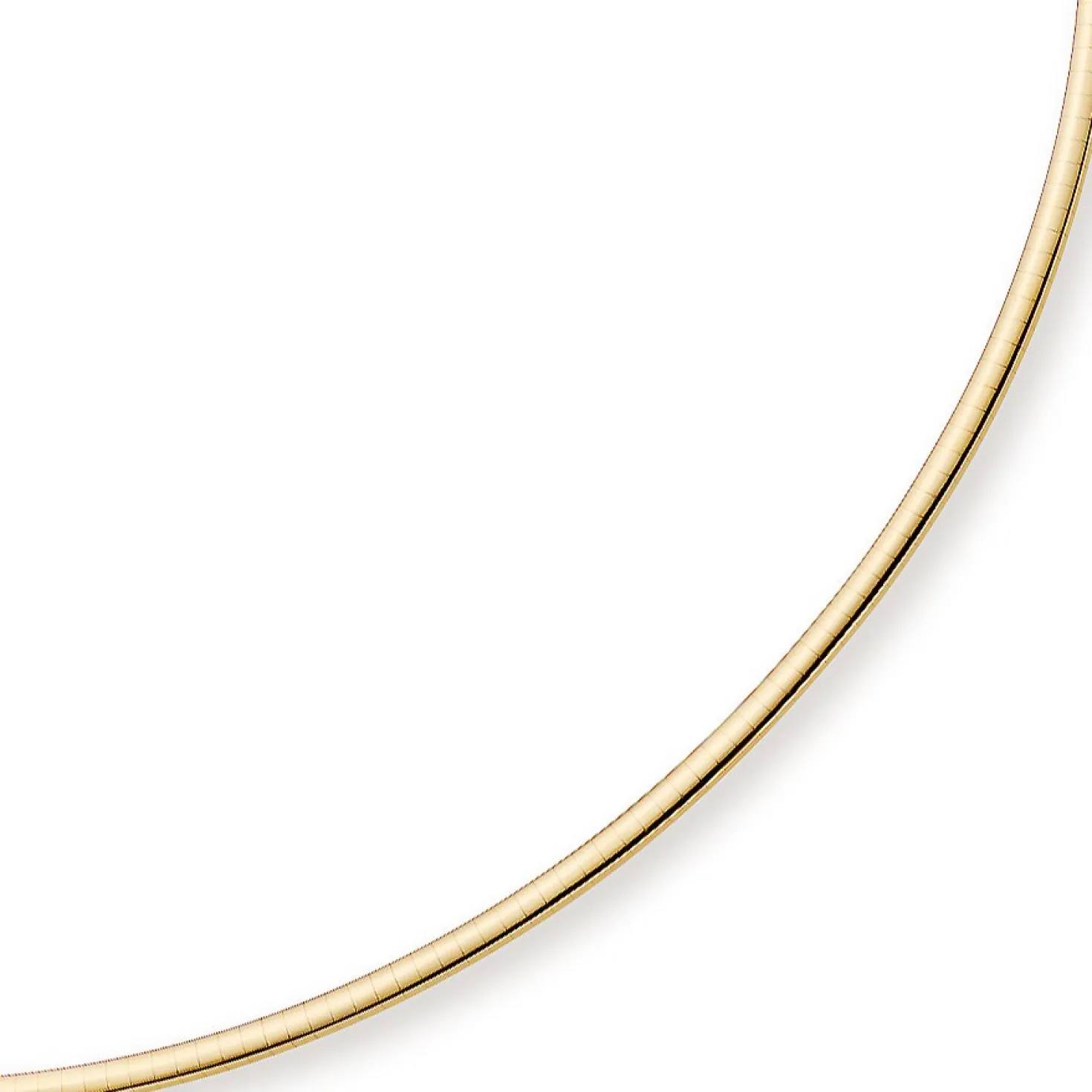 3mm Halsreif Omegareif Omegakette, 585 Gold Gelbgold, Goldkette, 45cm