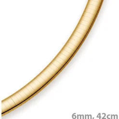 6mm Halsreif Omegareif Omegakette, 585 Gold Gelbgold, Goldkette, 42cm