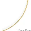 1,2mm Halsreif Omegareif Omegakette, 585 Gold Gelbgold, Goldkette 45cm