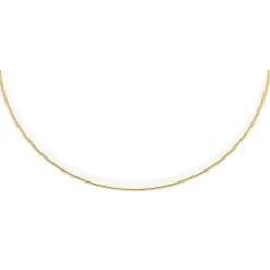 1,2mm Halsreif Omegareif Omegakette, 585 Gold Gelbgold, Goldkette 45cm