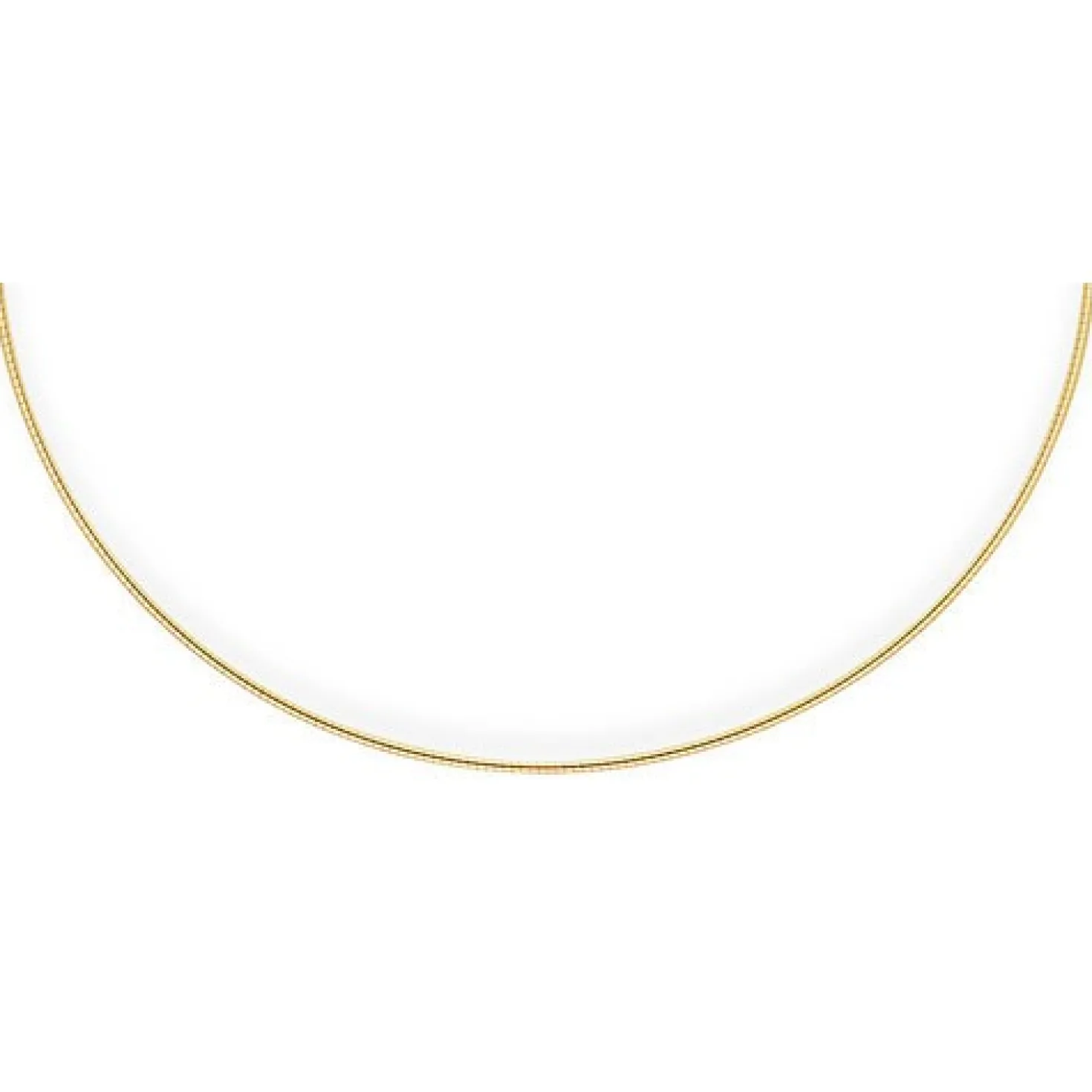 1,2mm Halsreif Omegareif Omegakette, 585 Gold Gelbgold, Goldkette 45cm