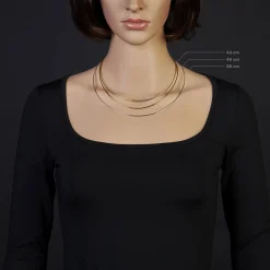 1,2mm Halsreif Omegareif Omegakette, 585 Gold Gelbgold, Goldkette 45cm