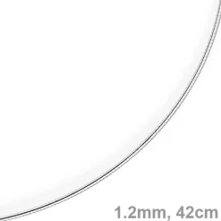 1,2mm Halsreif Omegareif Omegakette, 585 Gold Weißgold, Goldkette 42cm