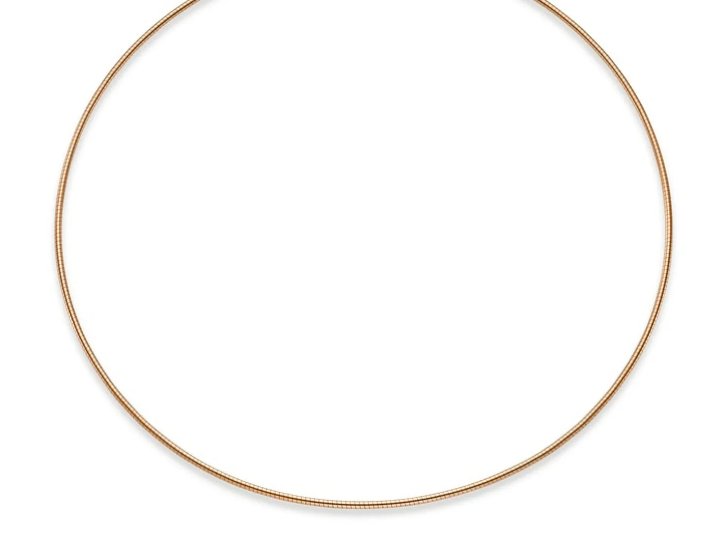 1,6mm Halsreif Omegareif Omegakette rund, 585 Gold Rotgold, 45cm