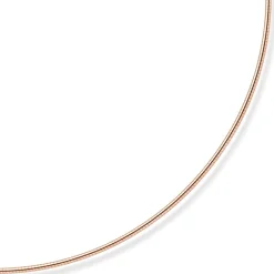 1,6mm Halsreif Omegareif Omegakette rund, 585 Gold Rotgold, 50cm