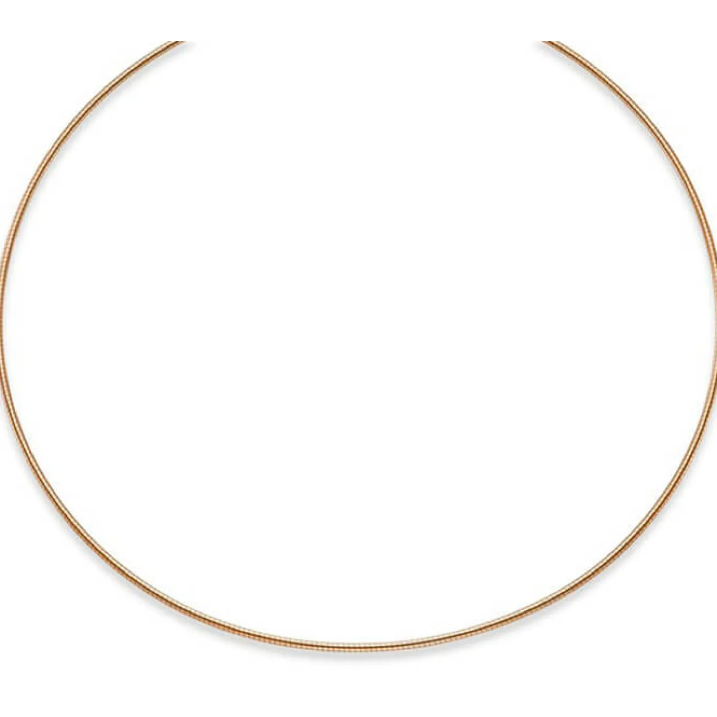 1,6mm Halsreif Omegareif Omegakette rund, 585 Gold Rotgold, 50cm