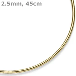2,5mm Halsreif Omegareif rund Kette Halskette Collier aus 750 Gold Gelbgold 45cm