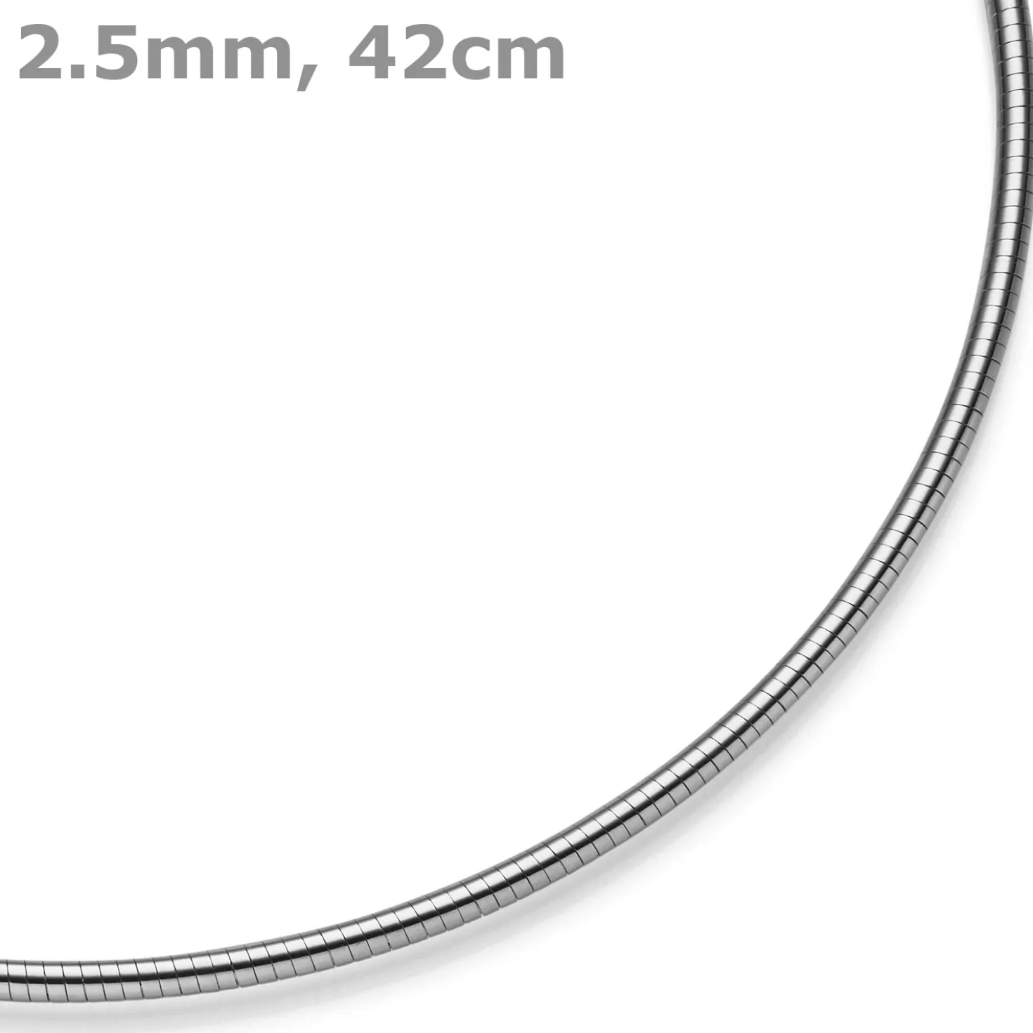 2,5mm Halsreif Omegareif rund Kette Halskette Collier aus 750 Gold Weißgold 42cm