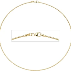1,5mm Halsreif Omegareif 925 Silber gelbgold vergoldet 50cm Halsschmuck Damen