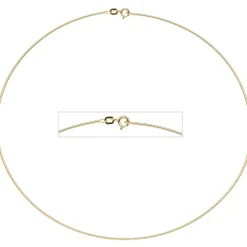 1,1mm Halsreif Omegareif 925 Silber gelbgold vergoldet 45cm Halsschmuck Damen