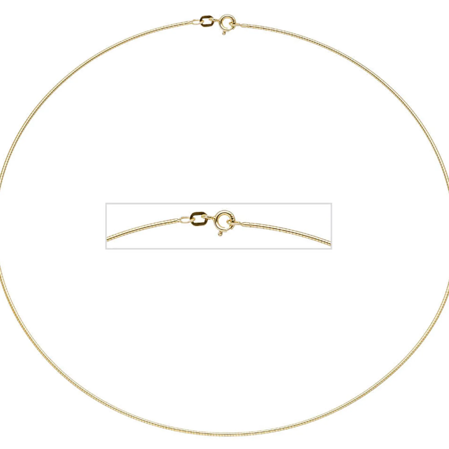 1,1mm Halsreif Omegareif 925 Silber gelbgold vergoldet 45cm Halsschmuck Damen
