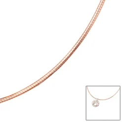 1,8mm Halsreif Reif Collier 14Kt 585 Gold Rotgold, 45cm
