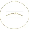 1,5mm Halsreif Reif Kette Collier, 333 Gold Gelbgold, Omegakette, 45cm