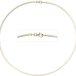 2mm Halsreif Reif Kette, 333 Gold Gelbgold, flach, 45cm