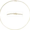 2mm Halsreif Reif Kette, 585 Gold Gelbgold, flach, 42cm