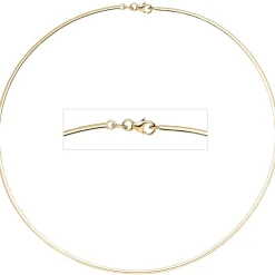 2mm Halsreif Reif Kette, 585 Gold Gelbgold, flach, 42cm