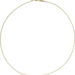 1.1mm Halsreif Reif Kette rund, 585 Gelbgold Gold, Omegakette, 45cm