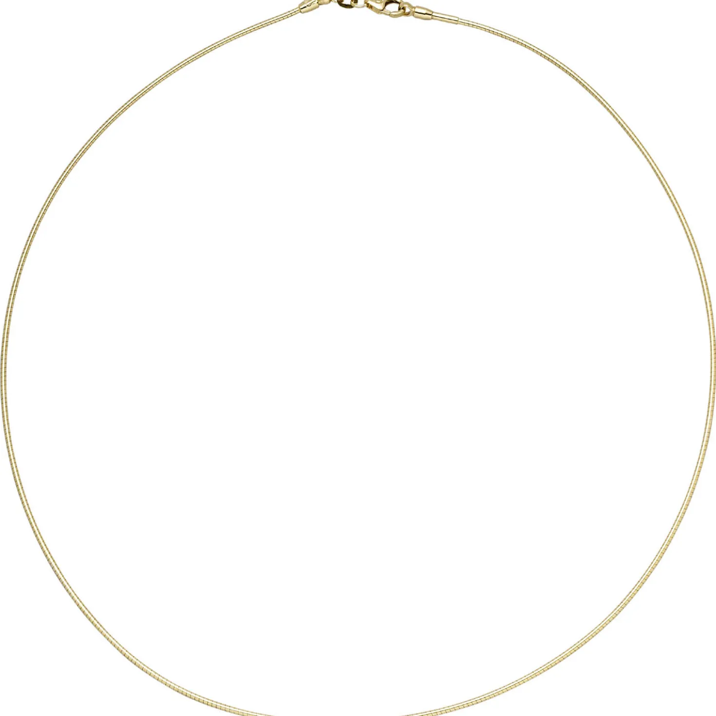 1.1mm Halsreif Reif Kette rund, 585 Gelbgold Gold, Omegakette, 45cm