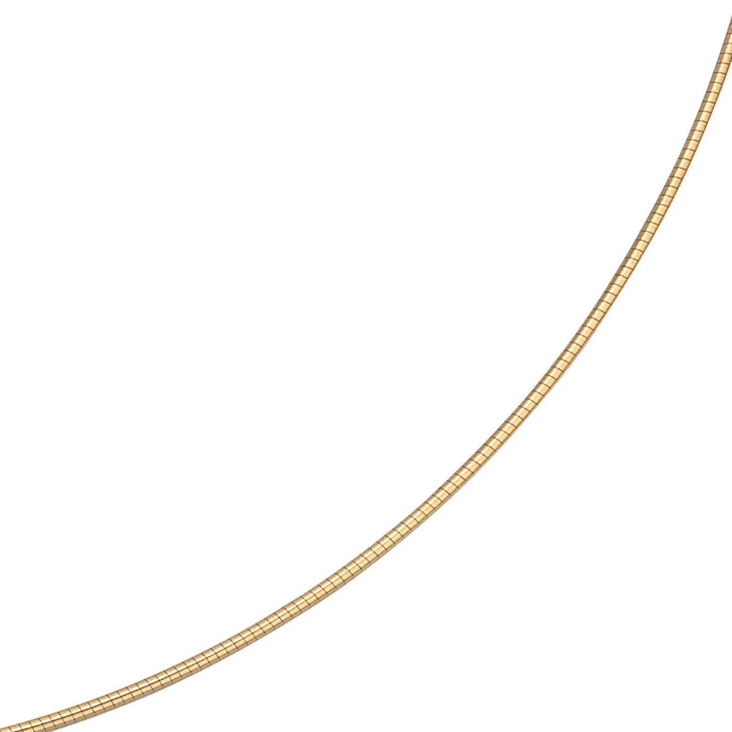 1.1mm Halsreif Reif Kette rund, 585 Gelbgold Gold, Omegakette, 45cm