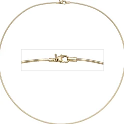 1,1mm Halsreif Reif Kette rund, 585 Gold Gelbgold, 50cm