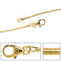 1,1mm Halsreif Reif Kette rund, 585 Gold Gelbgold, 50cm