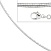 1.1mm Halsreif Reif Kette rund, 585 Weißgold Gold, 50cm