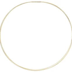 1,4mm Halsreif 5-reihige Halskette aus 585 Gold Gelbgold Halsschmuck, 45cm