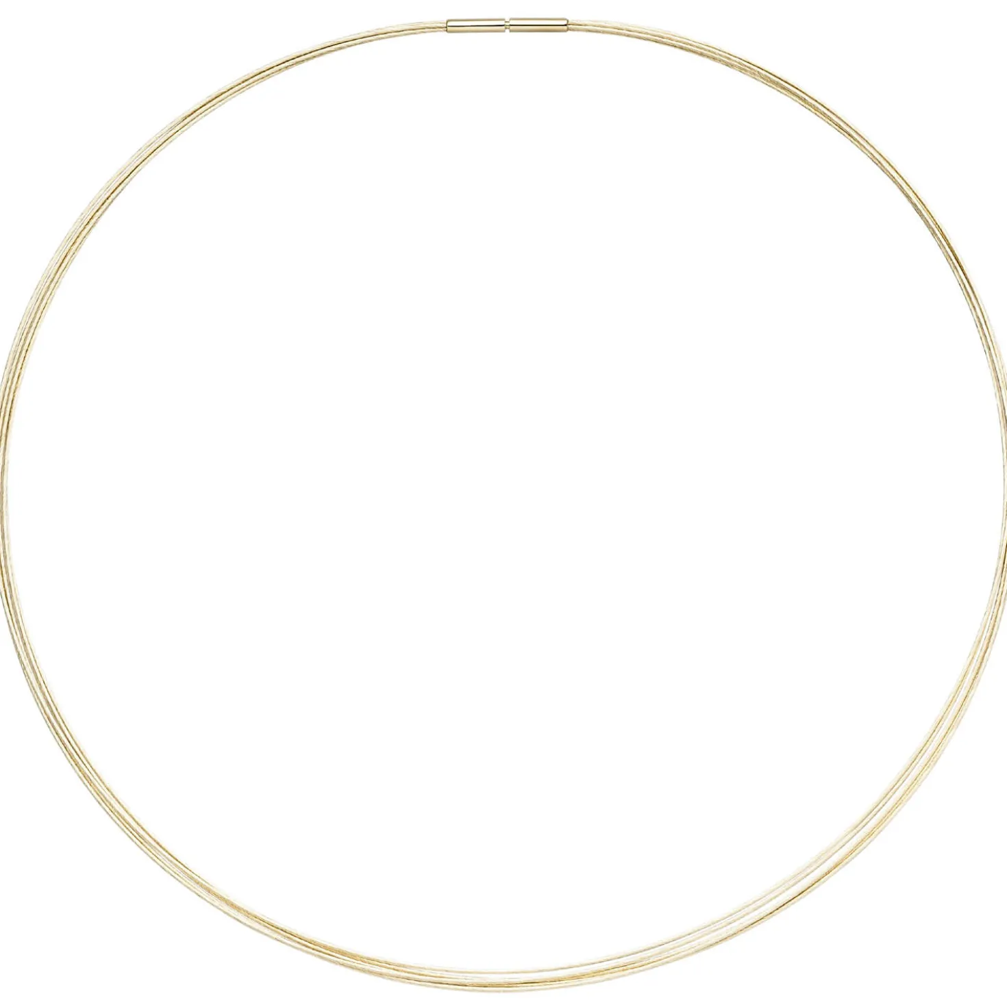 1,4mm Halsreif 5-reihige Halskette aus 585 Gold Gelbgold Halsschmuck, 45cm