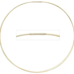 1,4mm Halsreif 5-reihige Halskette aus 585 Gold Gelbgold Halsschmuck, 42cm