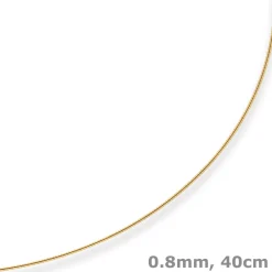 0,8mm Halsreif Tondakette Collier Omegareif Halskette aus 375 Gold Gelbgold 40cm