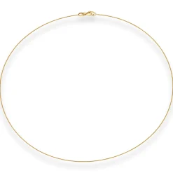 0,8mm Halsreif Tondakette Collier Omegareif Halskette aus 375 Gold Gelbgold 40cm