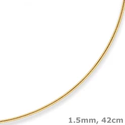 1,5mm Halsreif Tondakette Collier Omegareif Halskette aus 333 Gold Gelbgold 42cm