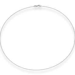 0,8mm Halsreif Tondakette Kette Collier Omegareif aus 750 Gold Weißgold 40cm