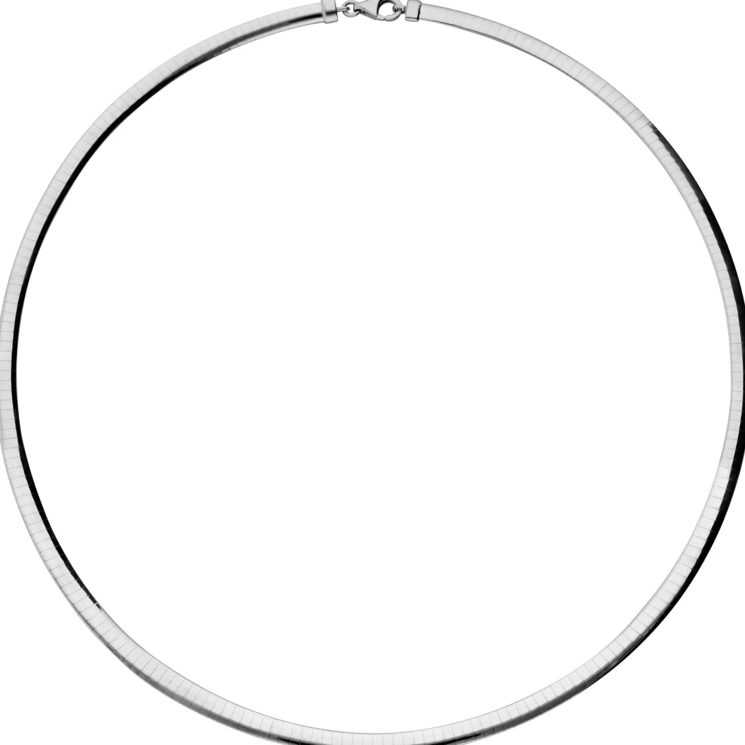 4mm Halsreif Wendeomegareif Collier flach, 585 Gold Gelbgold & Weißgold 45cm