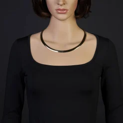 8mm Halsreif Wendeomegareif Collier flach 750 Gold Gelbgold & Weißgold 50cm Damen