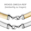 8mm Halsreif Wendeomegareif Collier flach, 585 Gold Gelbgold & Weißgold 50cm