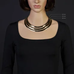 8mm Halsreif Wendeomegareif Collier flach, 585 Gold Gelbgold & Weißgold 45cm