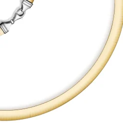 8mm Halsreif Wendeomegareif Collier flach 750 Gold Gelbgold & Weißgold 45cm Damen